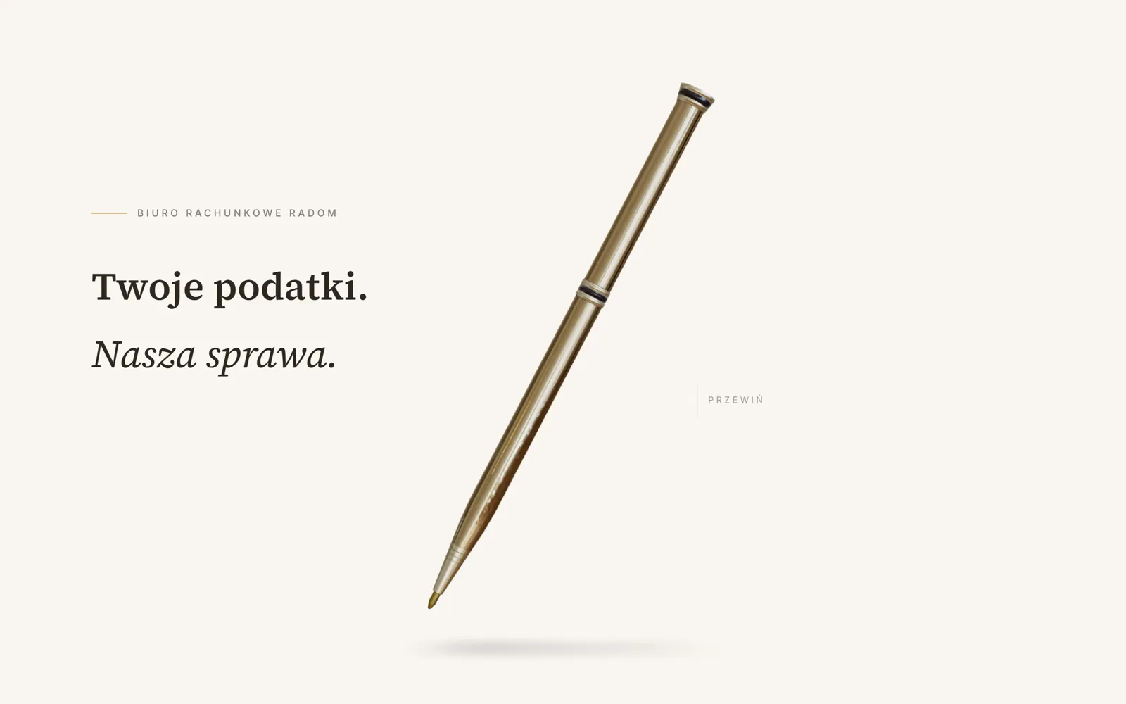 Strona główna biura rachunkowego Profit s.c. z hasłem Twoje podatki, nasza sprawa